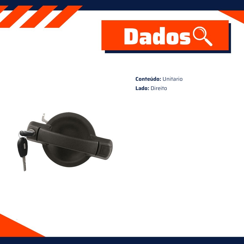 Maçaneta Externa da Porta Dainteira para Fiat Doblo - Universal Automotive - 70882