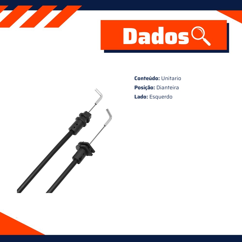 Cabo da Fechadura da Porta para Fiat Uno - Universal Automotive - 70681
