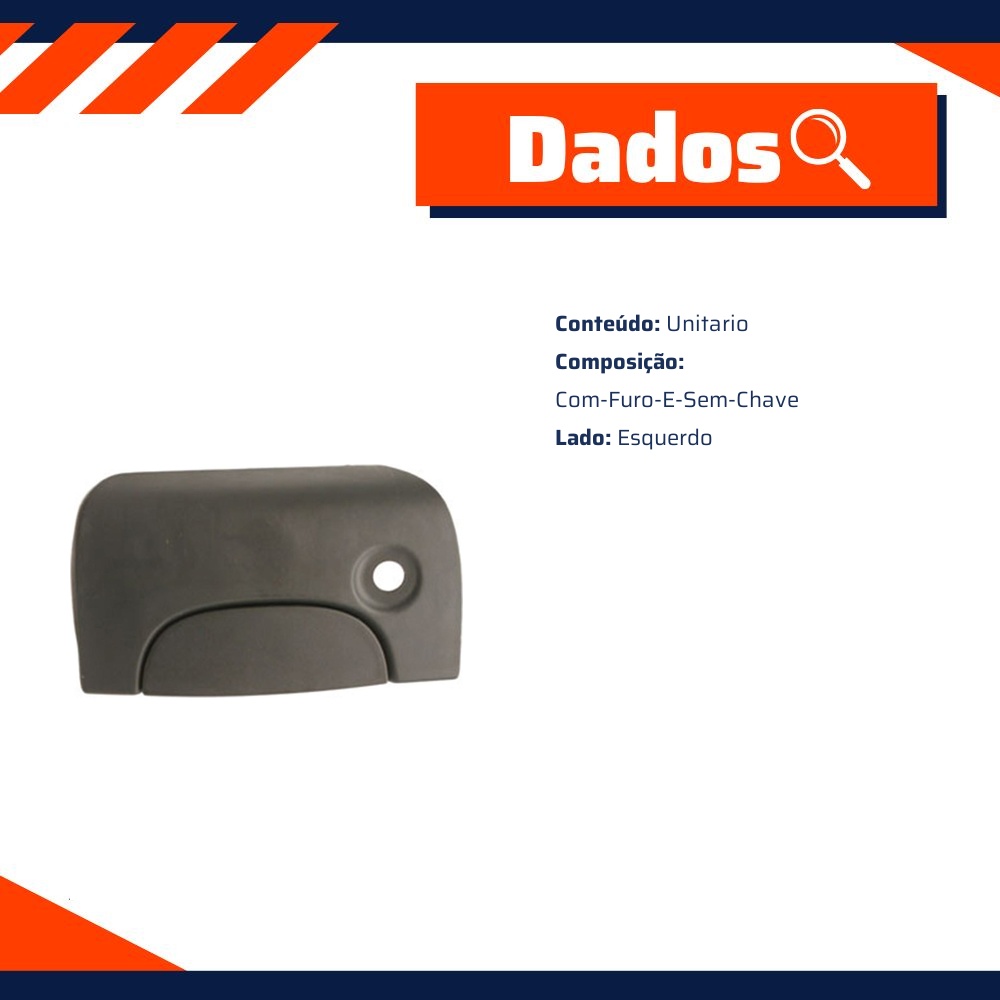 Maçaneta Externa Porta Traseira (Baú) para Renault Kangoo - Universal Automotive - 11228
