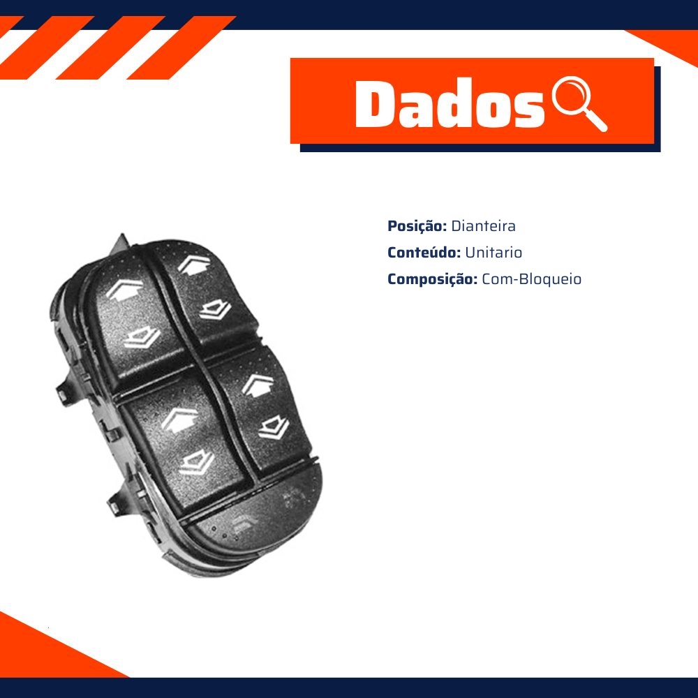 Tecla de Acionamento do Vidro Elétrico para Ford Focus e Focus Sedan - Universal Automotive - 90255