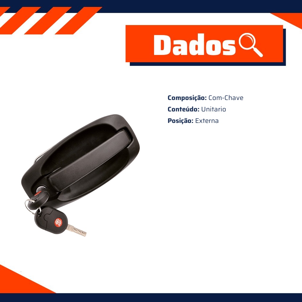 Maçaneta da Porta Traseira para Fiat Fiorino - Universal Automotive - 70691
