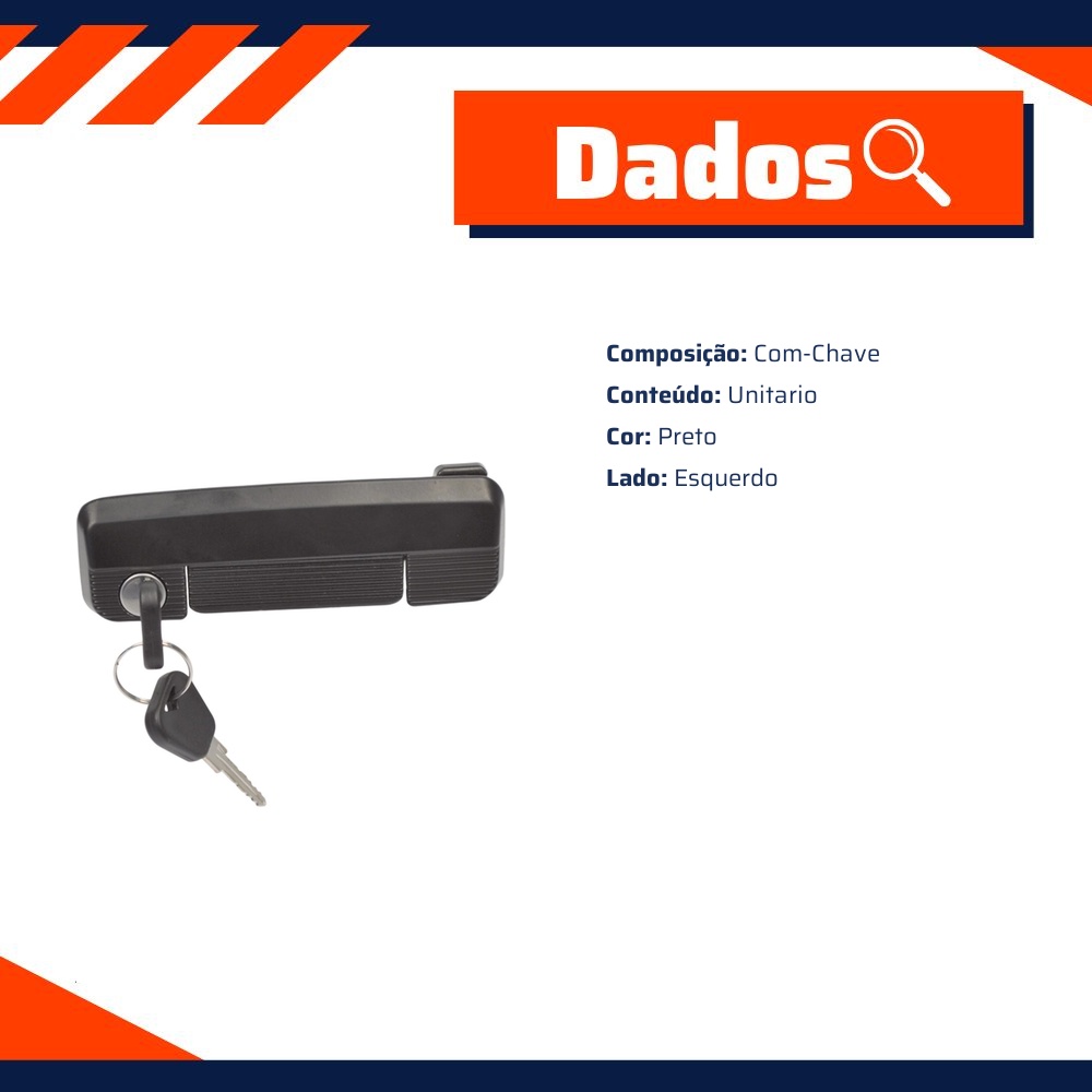 Maçaneta Externa da Porta Dianteira para Fiat 147 - Universal Automotive - 60729