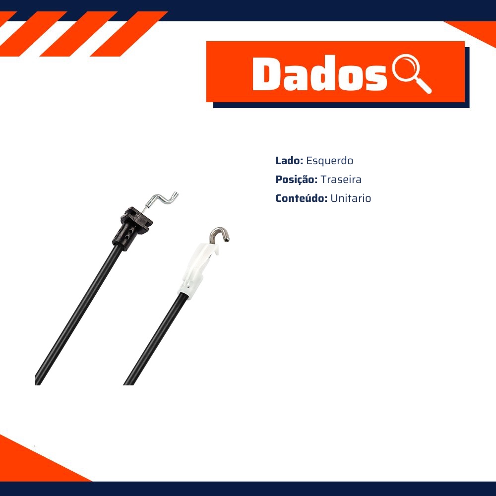 Cabo de Comando da Fechadura da Porta para Volkswagen Gol e Parati - Universal Automotive - 21481