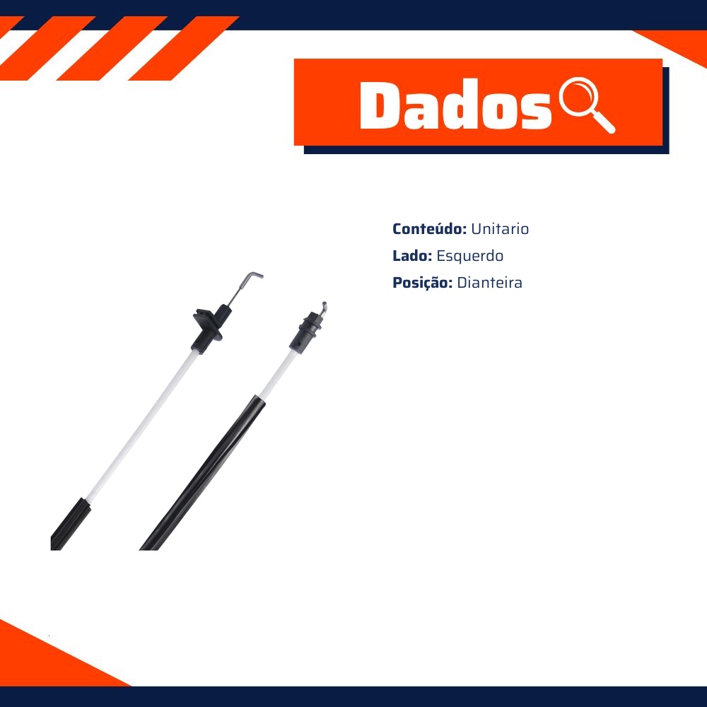 Cabo da Fechadura da Porta para Fiat Palio e Strada - Universal Automotive - 71201
