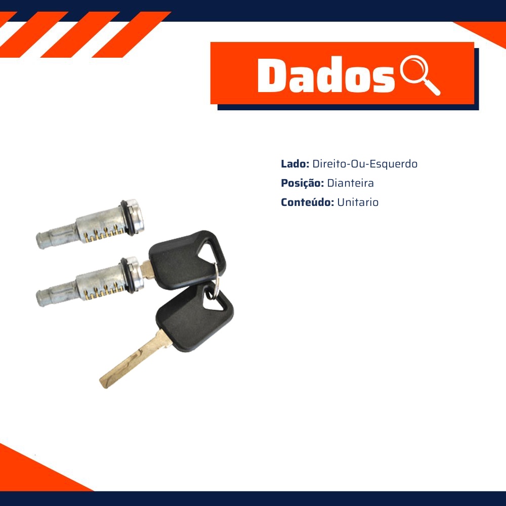 Par de Cilindros Fechadura das Portas - Universal - 71851
