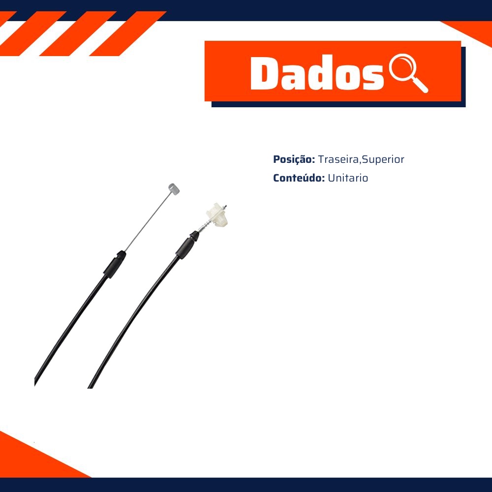 Cabo de Comando da Fechadura da Porta Traseira para Renault Master - Universal Automotive - 11412