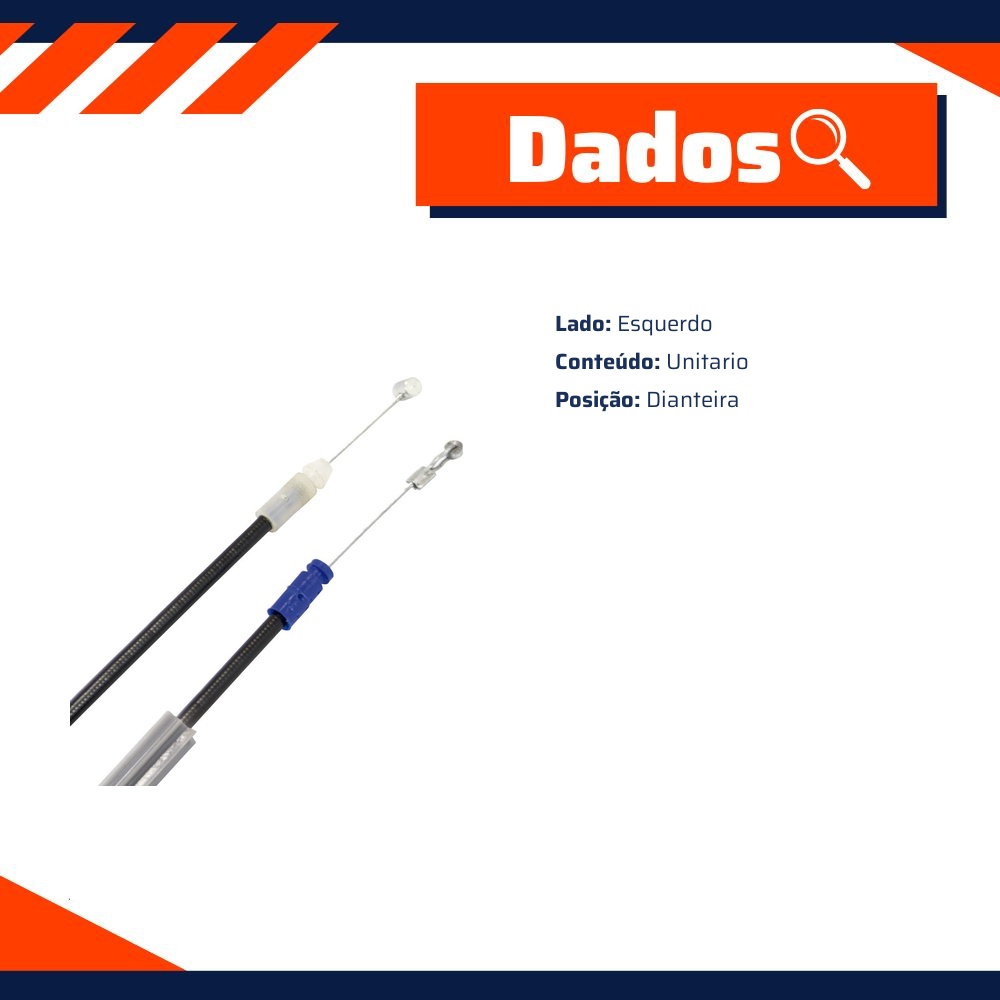 Cabo de Comando da Fechadura da Porta Dianteira Esquerda para Honda FIT - Universal Automotive - 13293