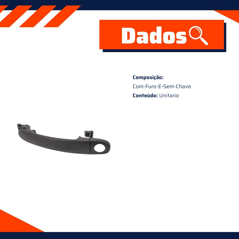 Maçaneta Externa da Porta Dianteira para Volkswagen Up! - Universal Automotive - 22813