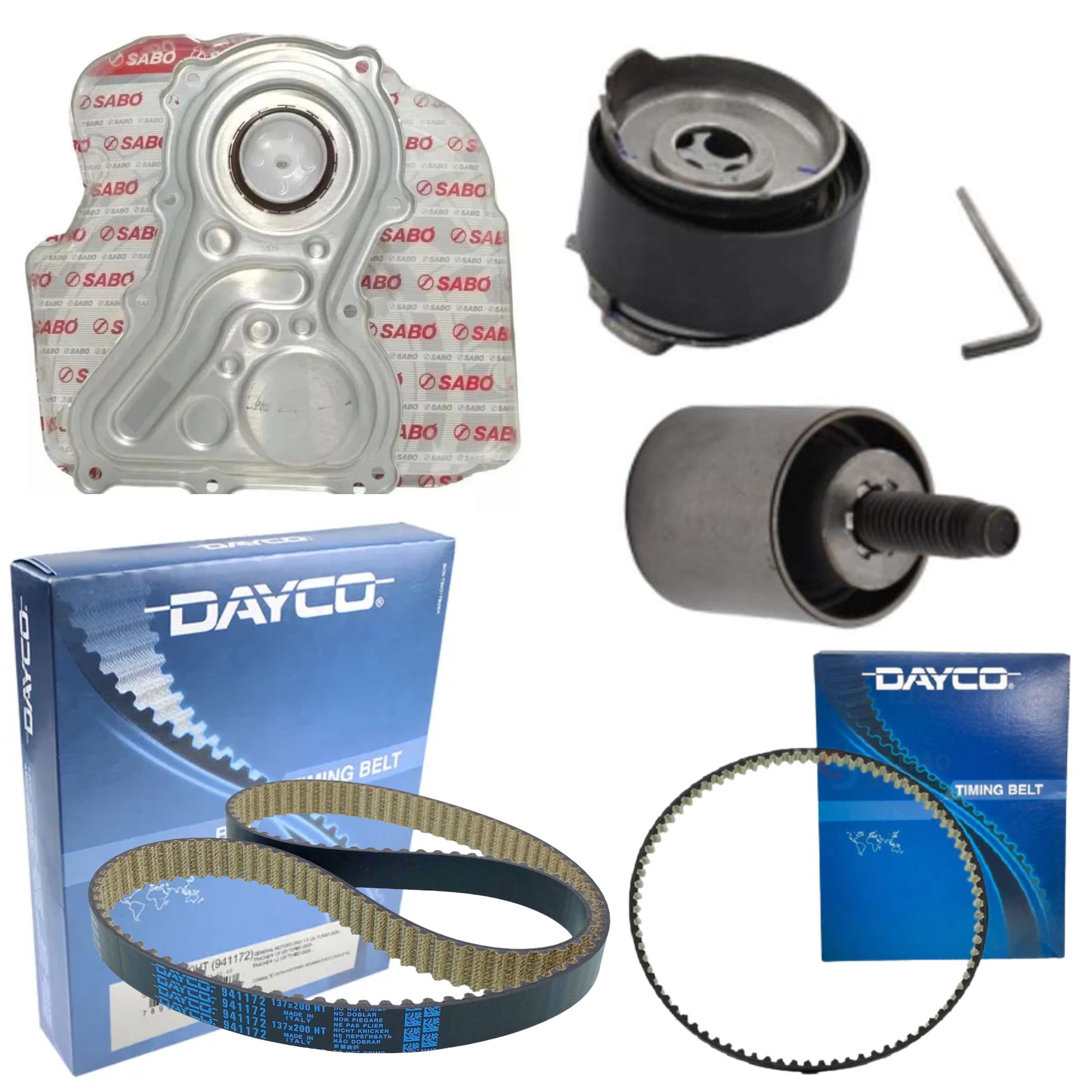 Kit Correia Tensor Polia Retentor Dianteiro Onix Tracker 1.0 3Cil - Dayco / Cobra / Sabó