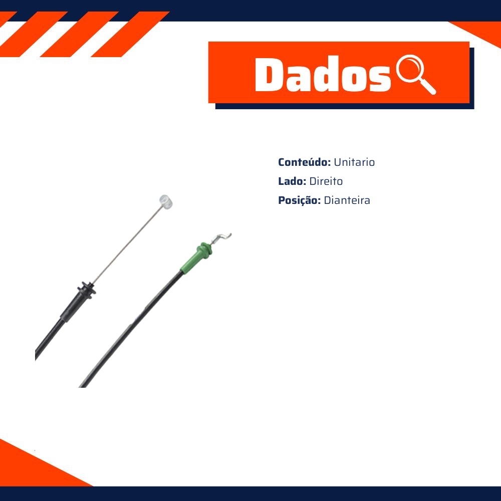 Cabo de Comando da Maçaneta Externa da Porta Dianteira Direita para Ford Ka e Ka Sedan - Universal Automotive - 30038