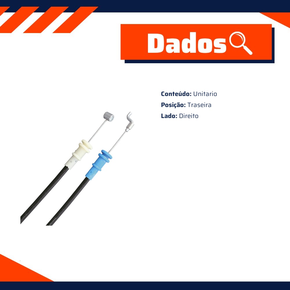 Cabo de Comando da Fechadura da Porta Traseira para Ford Fiesta - Universal Automotive - 31436