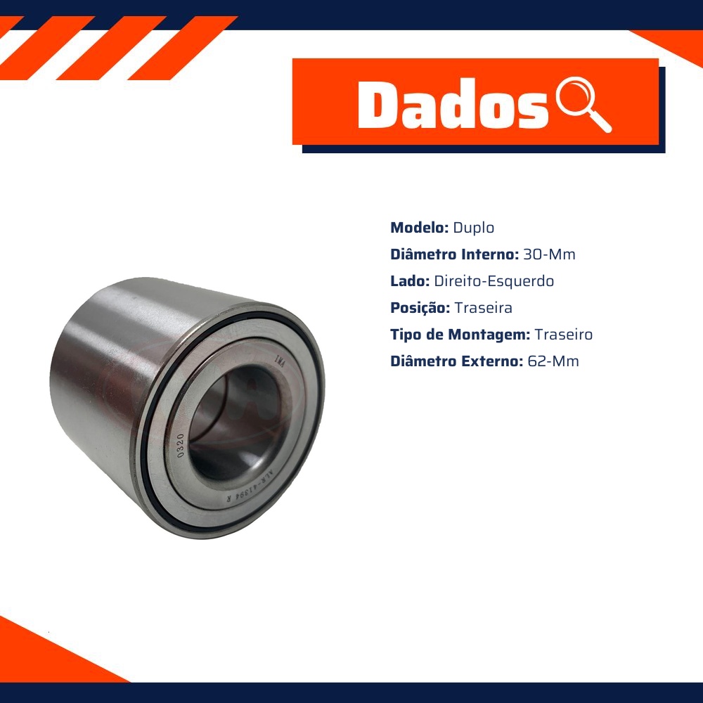 Rolamento de Roda Traseira Roletado - IMA - ALR-41394 R