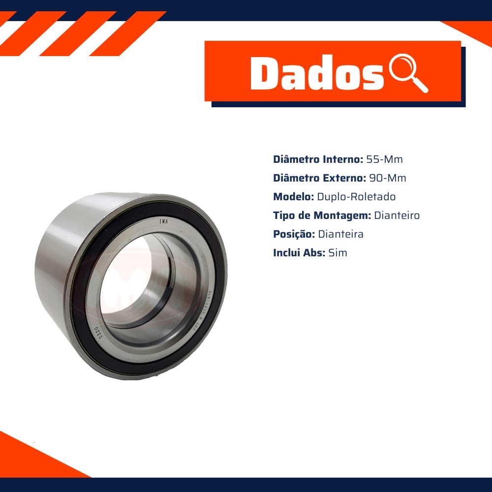 Rolamento de Roda Dianteira Roletado com ABS - IMA - ALR-1215 R ABS