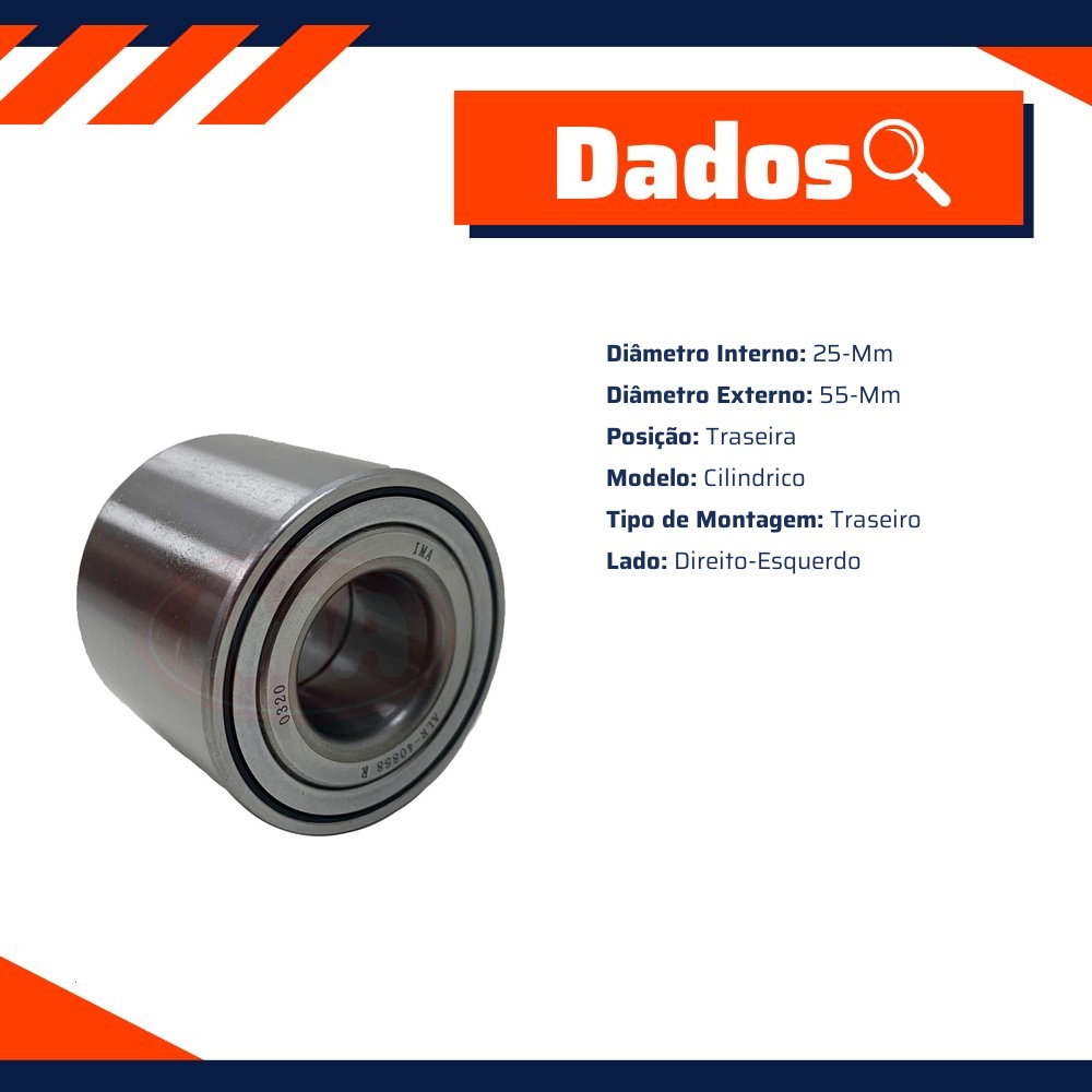 Rolamento de Roda Traseira Roletado - IMA - ALR-40858 R