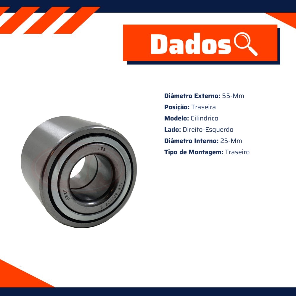 Rolamento de Roda Traseira Roletado - IMA - ALR-803837 R