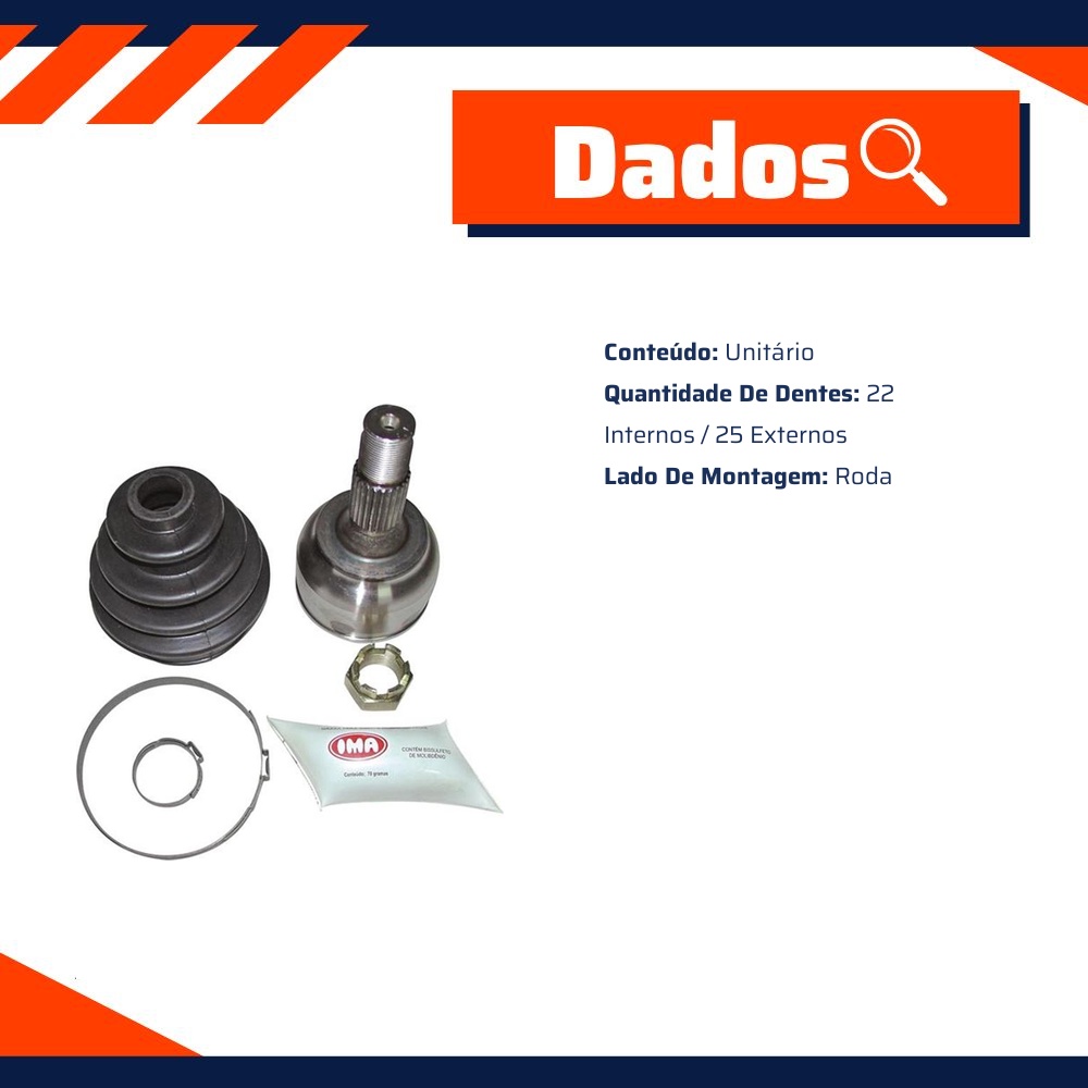 Junta Homocinética Roda para Citroen BX e Peugeot Partner - IMA - AL-1454