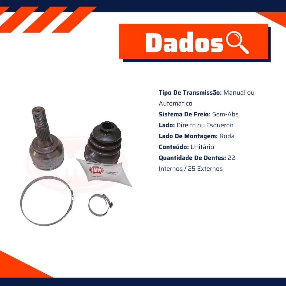 Junta Homocinética Roda Direito Esquerdo para Citroen Aircross - IMA - AL-1511