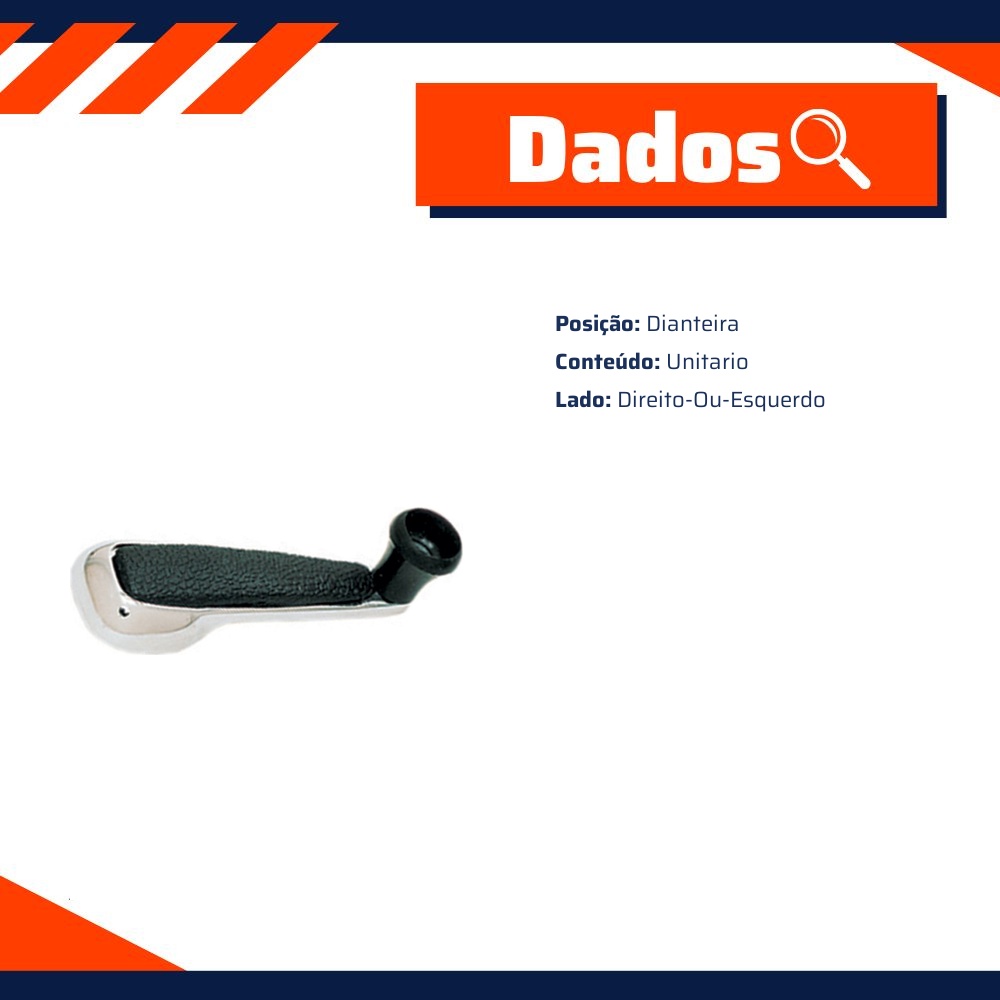 Manivela de Regulagem do Vidro da Porta Dianteira para Volkswagen Variant - Universal Automotive - 20136
