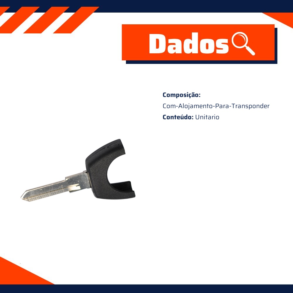 Chave Rei do Gado Sem Segredo Com Alojamento Para Transponder - Perfiltecmisa - Universal - 22285