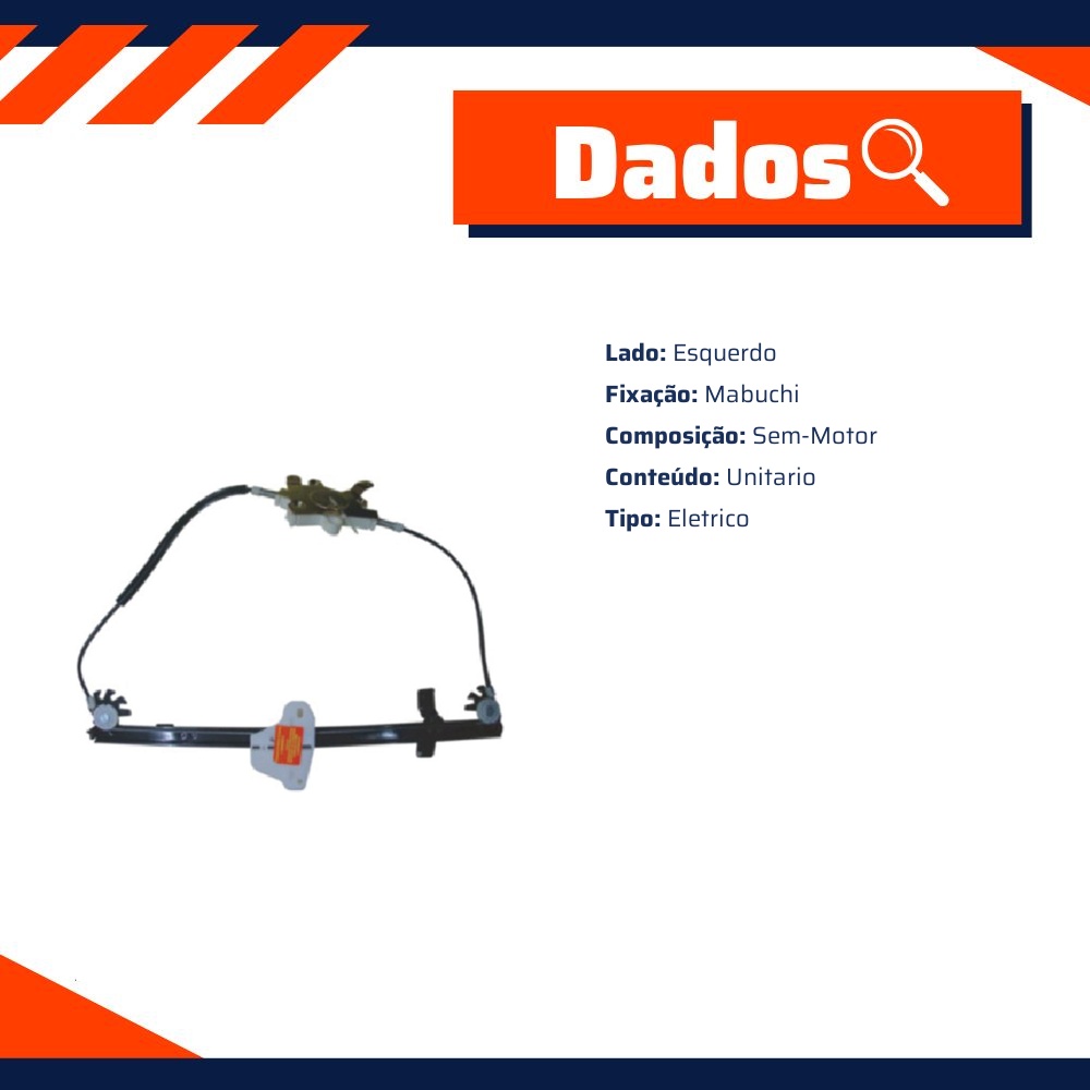 Máquina do Vidro Elétrico da Porta Dianteira para Ford Ecosport - Universal Automotive - 30857
