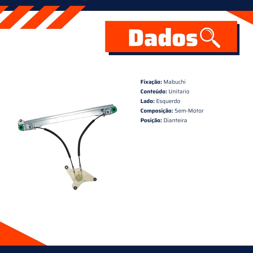 Máquina do Vidro Elétrico para Renault Master - Universal Automotive - 11407