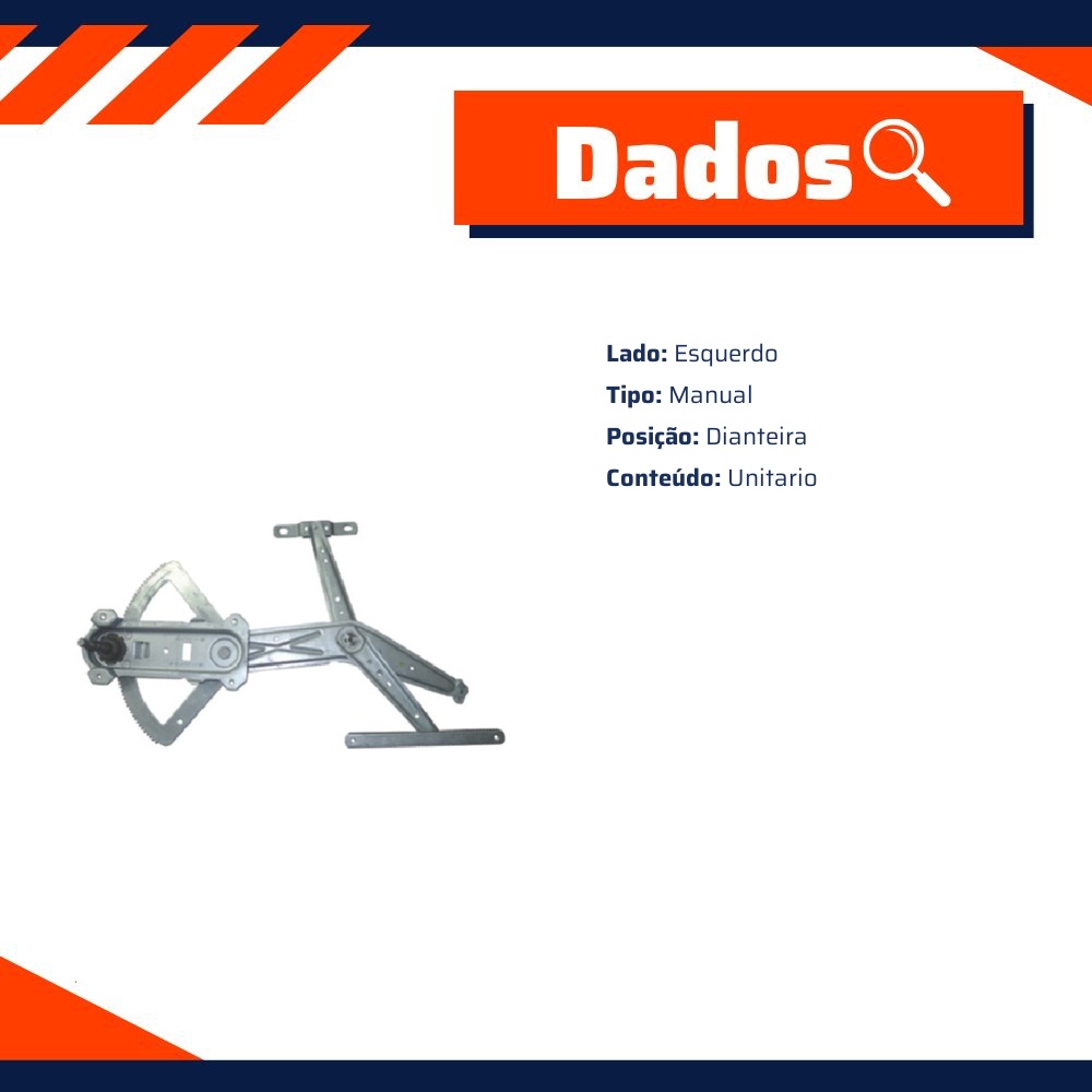 Máquina de Vidro Manual para Chevrolet Meriva - Universal Automotive - 41071