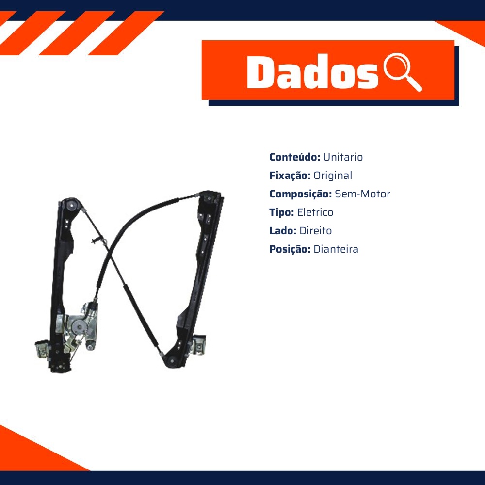 Máquina do Vidro Elétrico da Porta Dianteira para Ford Focus e Focus Sedan - Universal Automotive - 31032