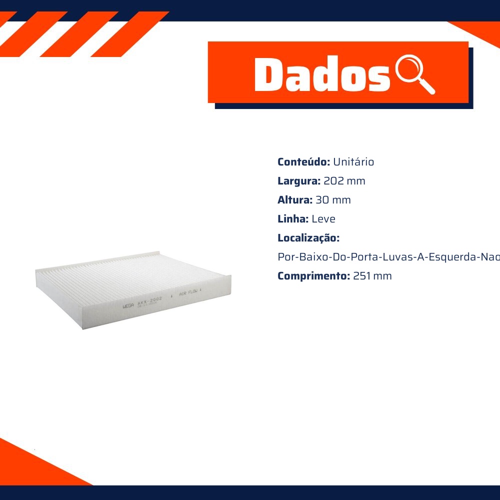 Filtro de Ar da Cabine para Hyundai Veracruz - Wega - AKX-2002