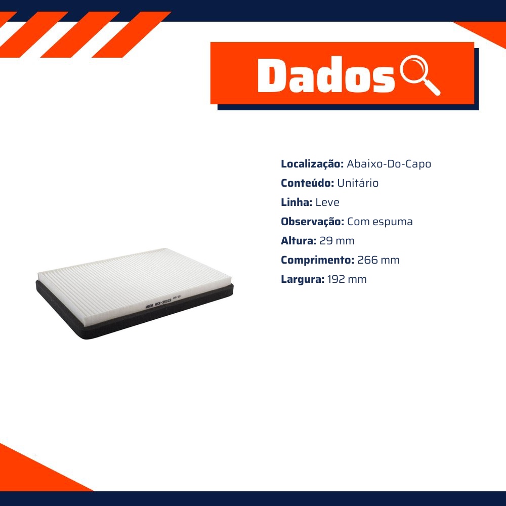 Filtro de Ar da Cabine para Volkswagen Passat e Passat Variant - Wega - AKX-35103