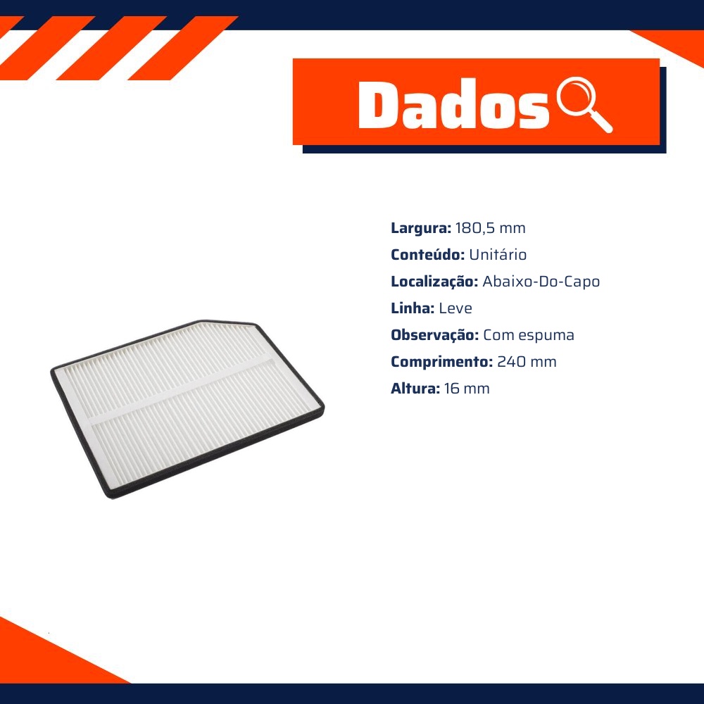 Filtro de Ar da Cabine para Renault Laguna - Wega - AKX-35147