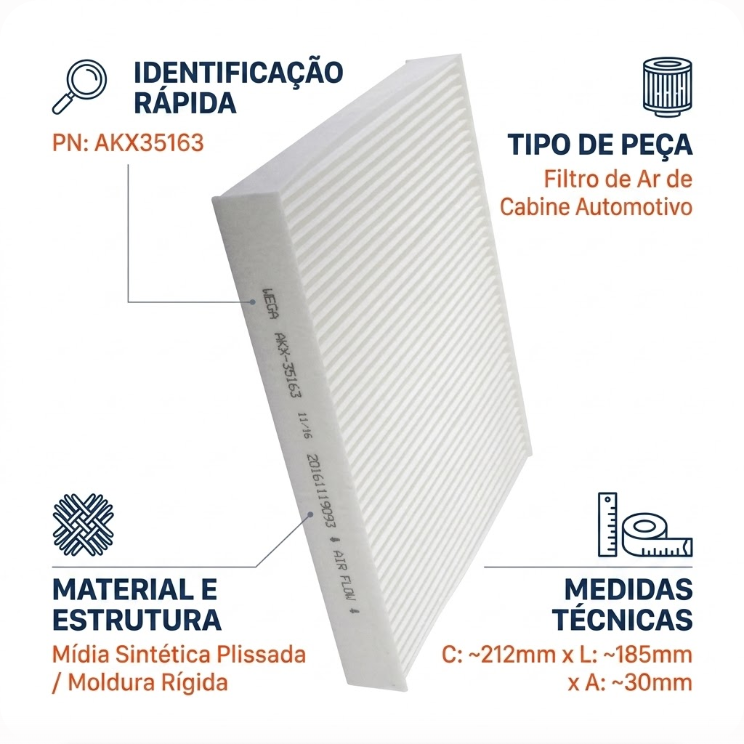FIltro de Ar Condicionado Cabine - Wega - AKX-35163