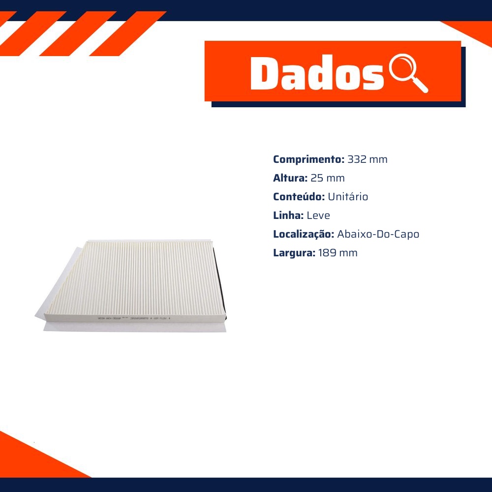 FIltro de Ar Condicionado Cabine - Wega - AKX-35160