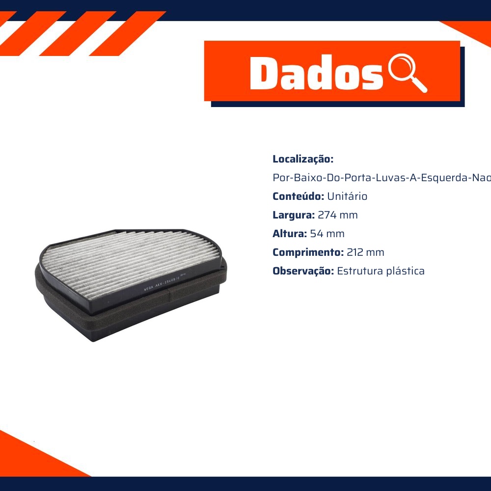 FIltro de Ar Condicionado Cabine com Carvão Ativado - Wega - AKX-35608/C