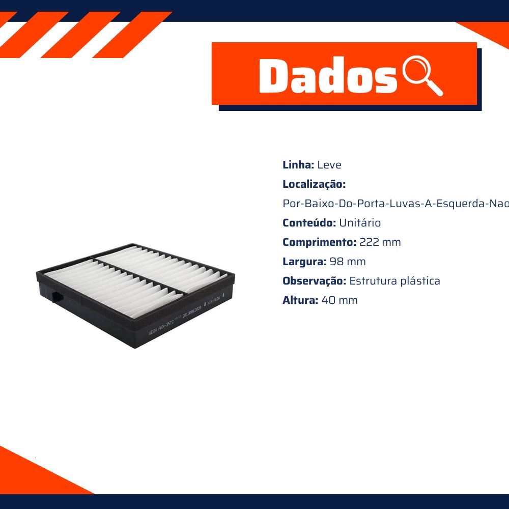 FIltro de Ar Condicionado Cabine - Wega - AKX-3572