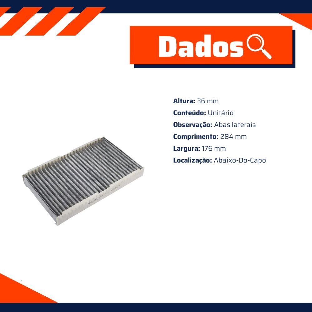 FIltro de Ar Condicionado Cabine com Carvão Ativado - Wega - AKX-1446/C