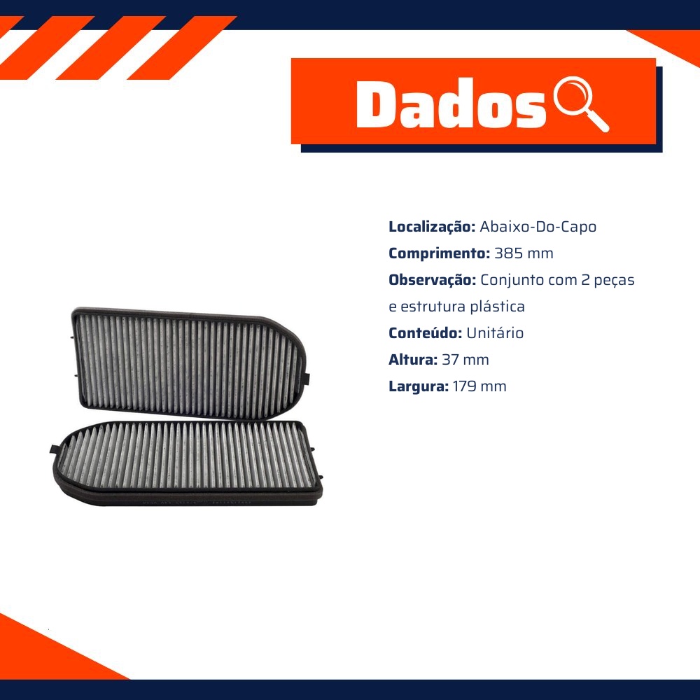 Par Filtro de Ar da Cabine com Carvão Ativado para BMW 740i e 750i - Wega - AKX-1510/C