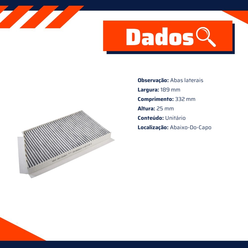 FIltro de Ar Condicionado Cabine com Carvão Ativado - Wega - AKX-35160/C