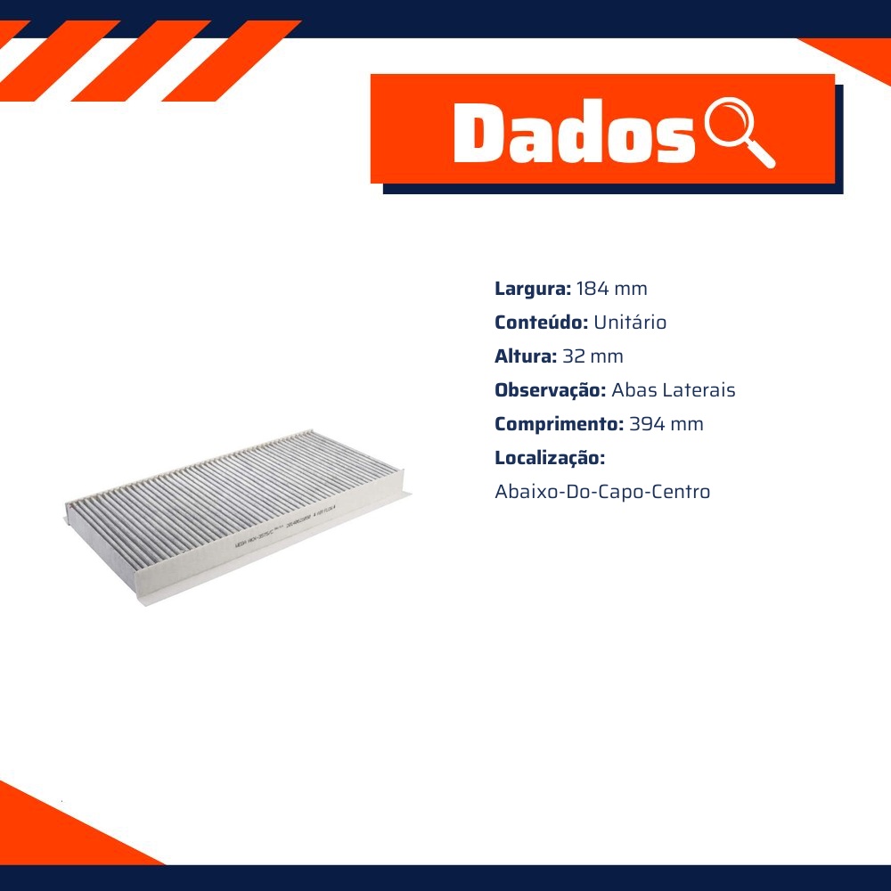 FIltro de Ar Condicionado Cabine com Carvão Ativado - Wega - AKX-3575/C