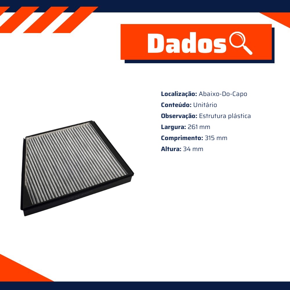 FIltro de Ar Condicionado Cabine com Carvão Ativado - Wega - AKX-3577/C