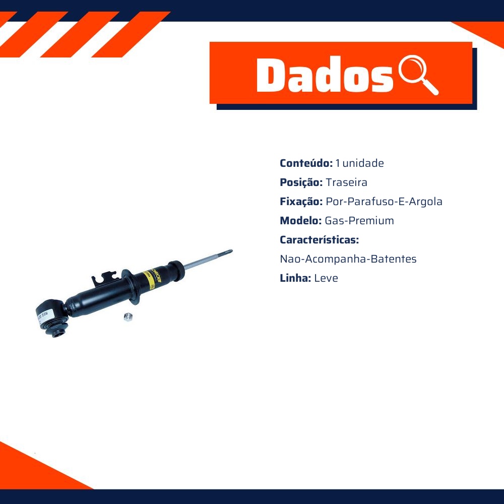 Amortecedor Gás Premium Traseiro da Suspensão - Monroe - G1086