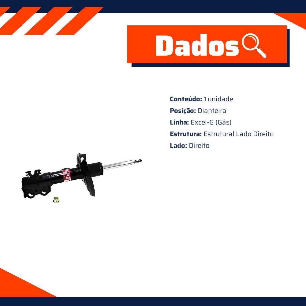 Amortecedor Dianteiro Direito da Suspensão para Toyota Prius - KYB - 3350026