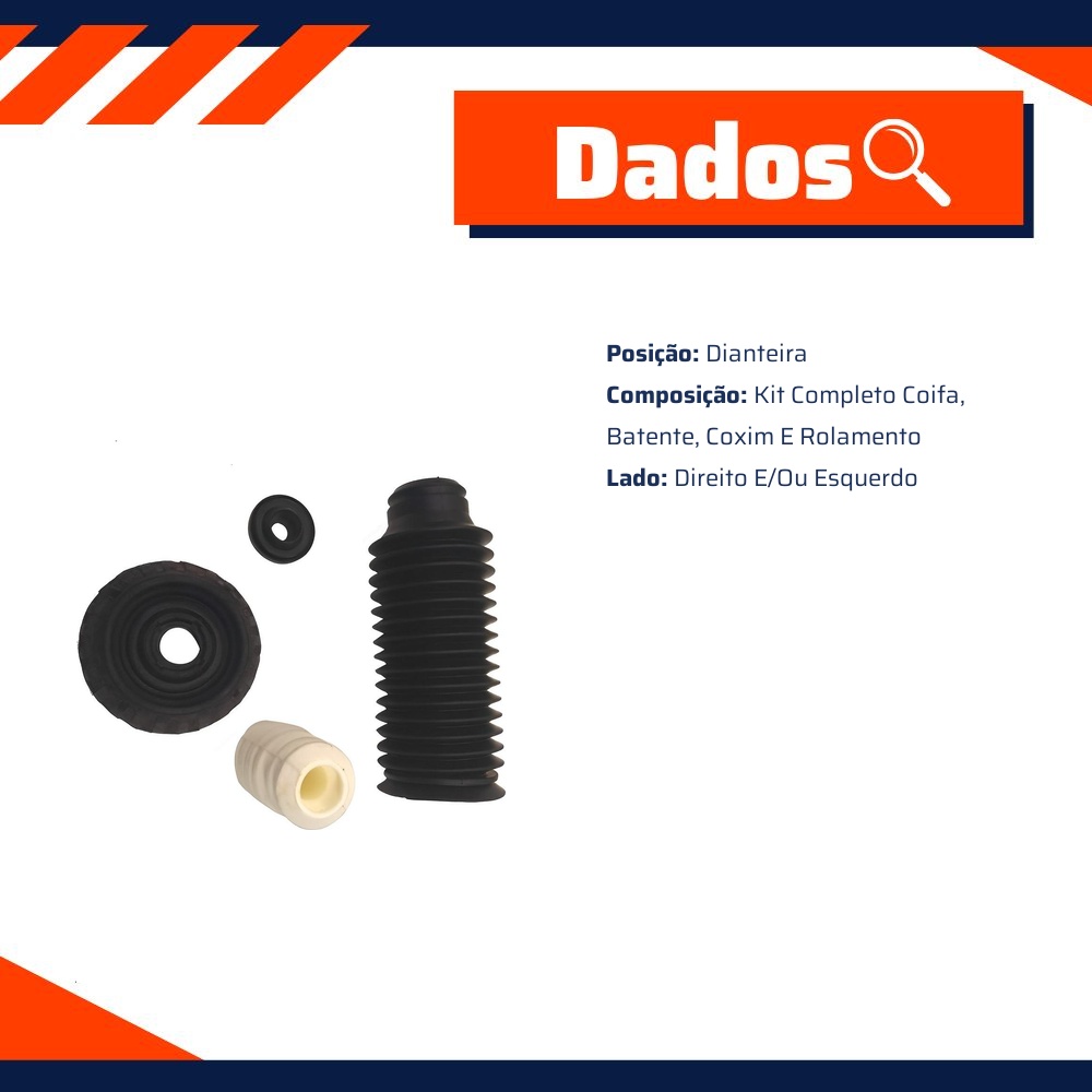 Kit Coxim Batente Coifa Rolamento Dianteiro para Honda FIT - KYB - SM3008