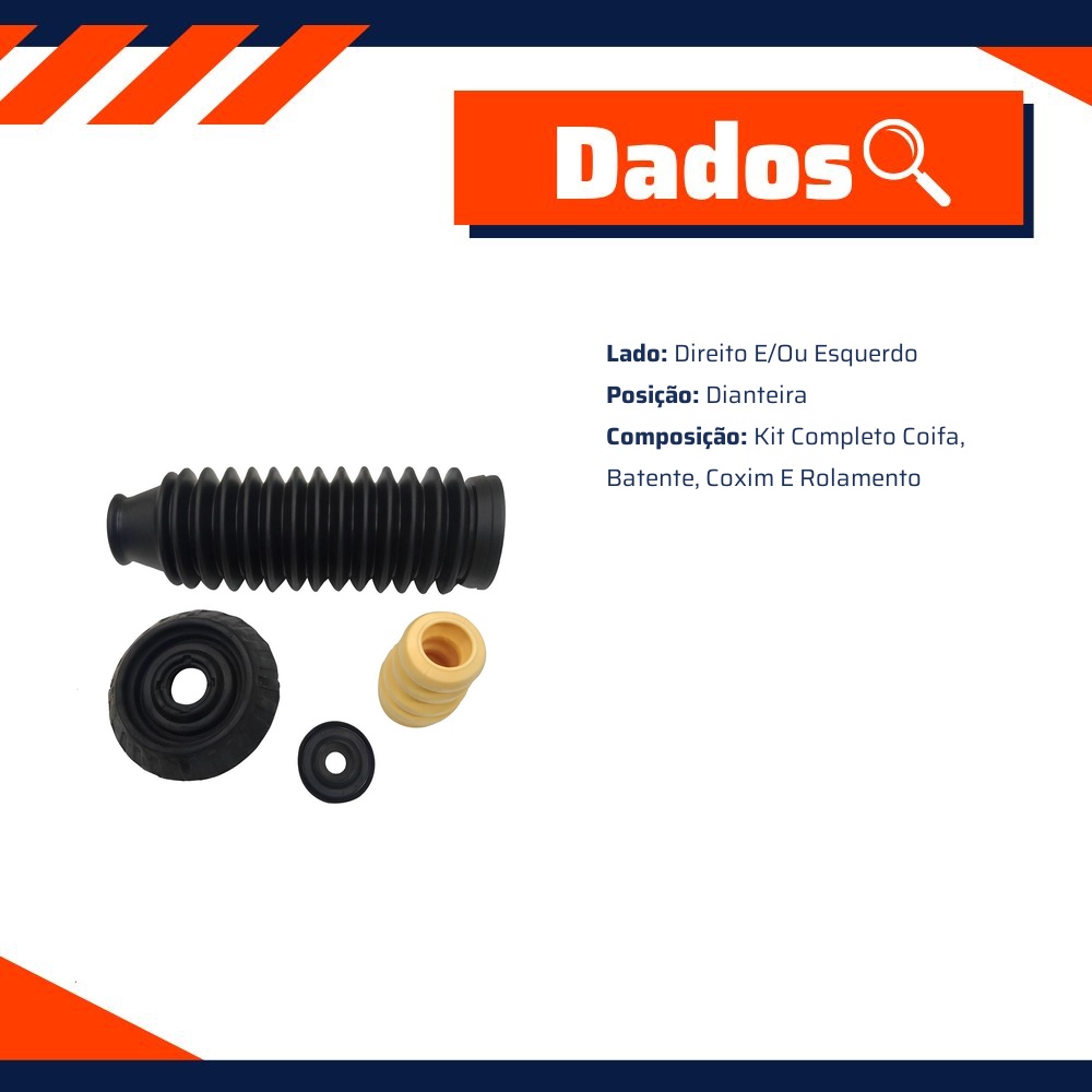 Kit Coxim Batente Coifa Rolamento Dianteiro para Honda City e FIT - KYB - SM3014