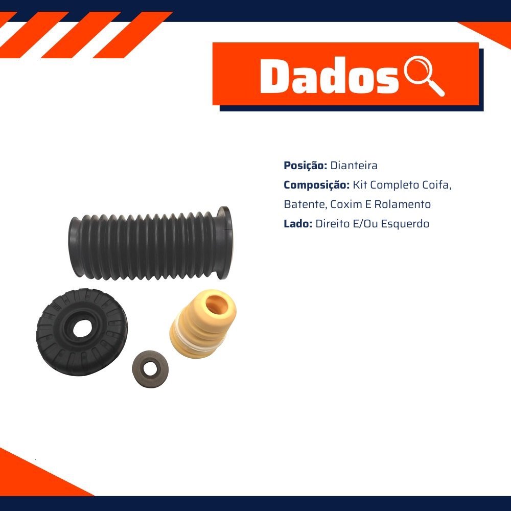 Kit Coxim Batente Coifa Rolamento Dianteiro para Chevrolet Onix e Prisma - KYB - SM3022