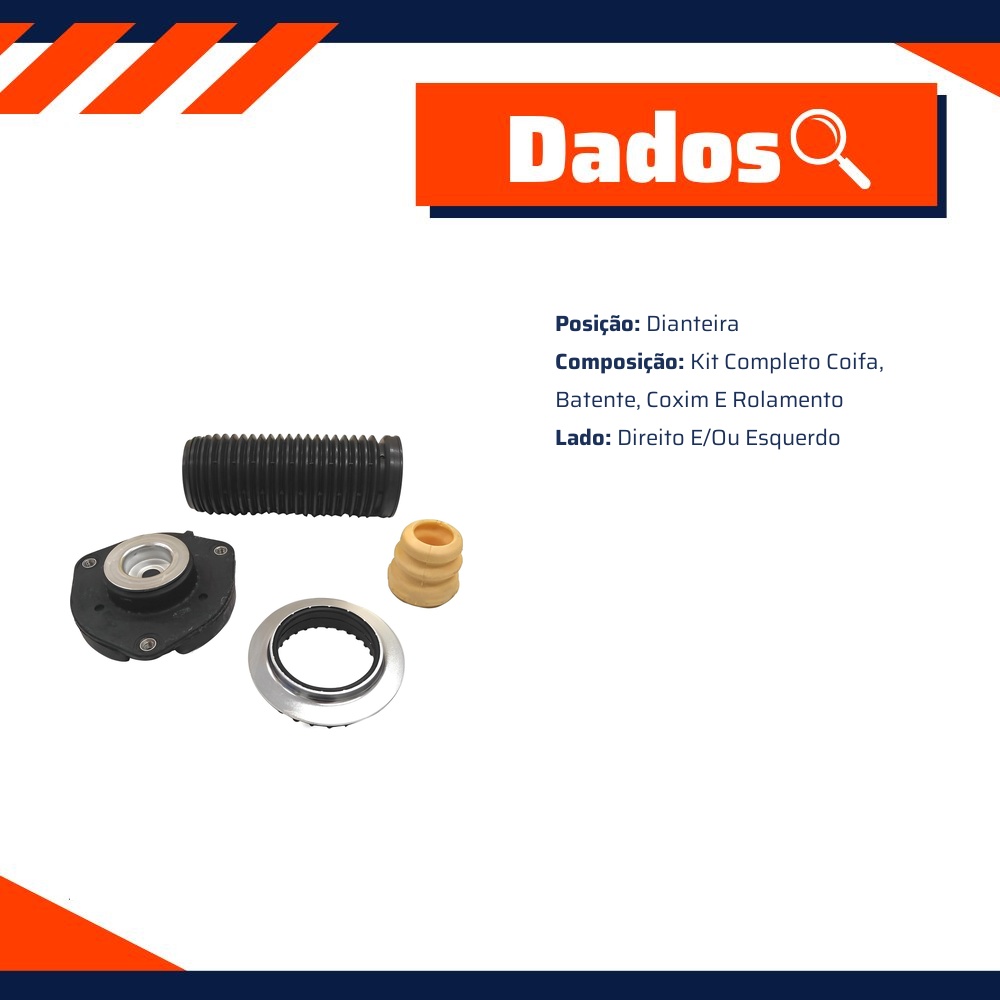 Kit Coxim Batente Coifa Rolamento Dianteiro para Volkswagen Jetta e Jetta Variant - KYB - SM3034
