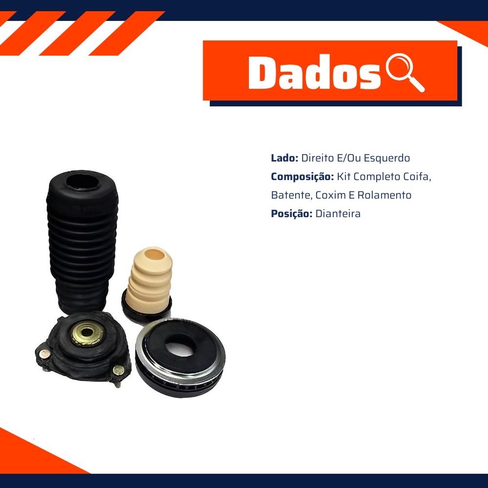 Kit Coxim Batente Coifa Rolamento Dianteiro para Ford Fiesta e Fiesta Sedan - KYB - SM3056