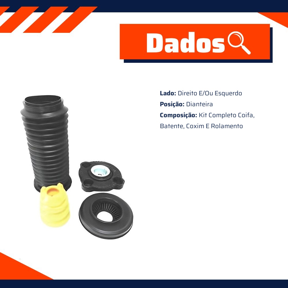 Kit Coxim Batente Coifa Rolamento Dianteiro - KYB - SM3036