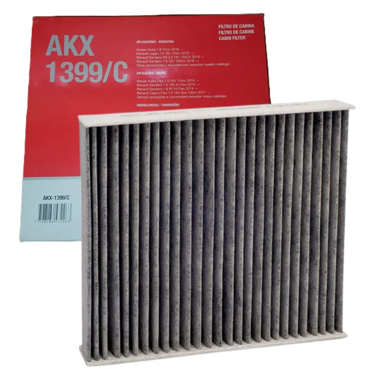 FIltro de Ar Condicionado Cabine com Carvão Ativado - Wega - AKX-1399/C