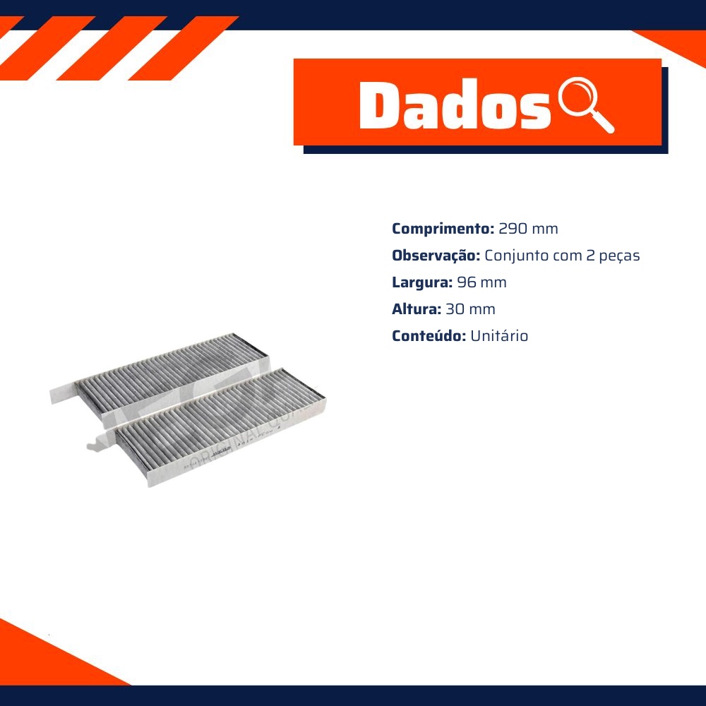 FIltro de Ar Condicionado Cabine com Carvão Ativado - Wega - AKX-1445/C-2