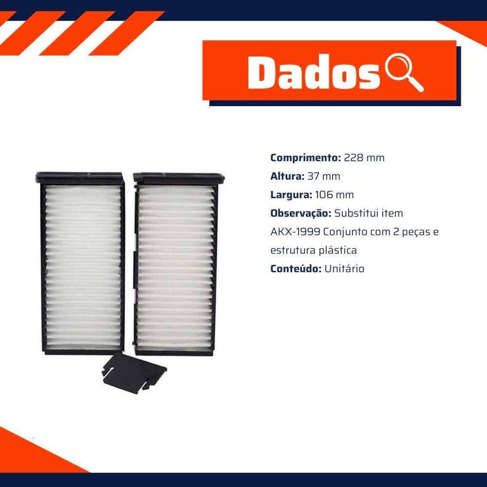 FIltro de Ar Condicionado Cabine - Wega - AKX-1999-2